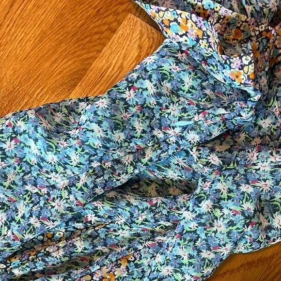 Anthropologie Blue Floral Maxi Dress - Picture 14 of 15